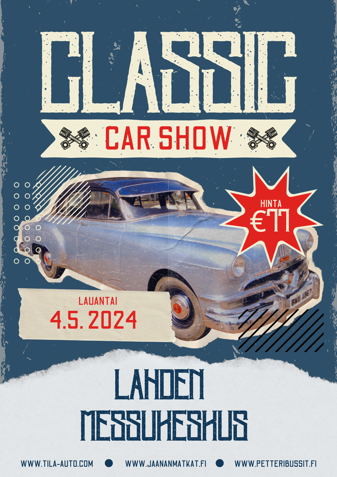4.5.2024 Matka Lahteen Classic Motor Show näyttelyyn